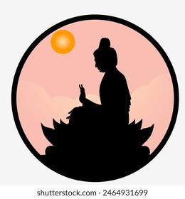 Buddha Purnima meditating, Vesak Day, Buddhism, Buddha Jayanti Social Media Digital Post