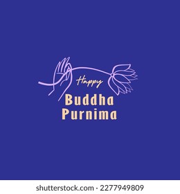 Buddha Purnima. Template for postcard or invitation card, banner, backgrounds, greetings, poster, print. Isolated on white background. Vector illustration.