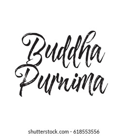 buddha purnima, text design. Vector calligraphy. Typography poster. Usable as background.