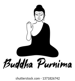 buddha Purnima  triumph buddhism, black and white drawing sketch