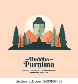 Buda Purnima Arte vectorial Ilustración Post