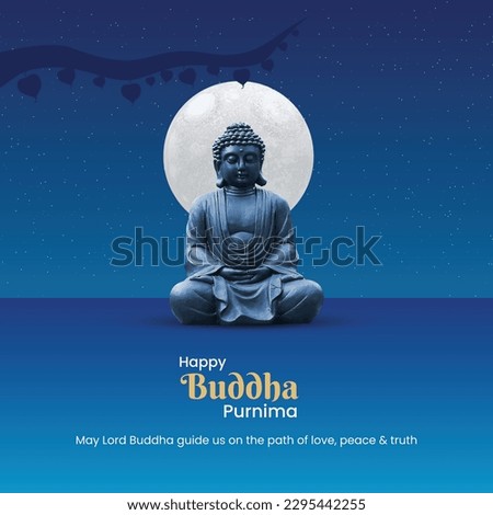 Buddha Purnima, Vesak Day, Buddhism, Buddha Jayanti Social Media Digital Post Stockfoto © 