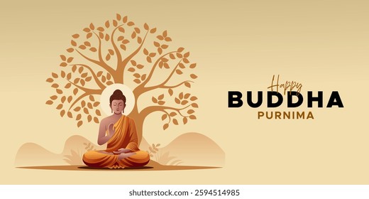 Buddha Purnima (Vesak) VECTOR ILLUSTRATION