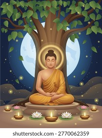 Buddha Purnima (Vesak) VECTOR ILLUSTRATION