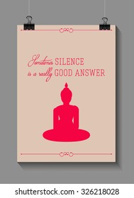 Buddha quote motivation poster - Silhouette of a Buddha