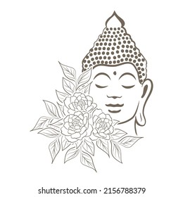 Buda con flores de rosa, vector
