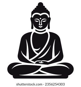 Buddha sculpture icon isolated white background