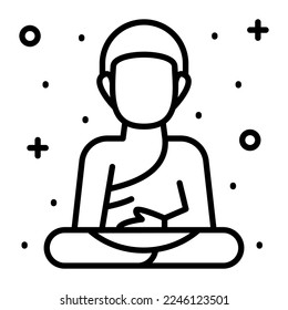 Buddha sculpture vector design, trendy style icon