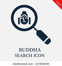 Buddha search icon. Editable Buddha search icon for web or mobile.