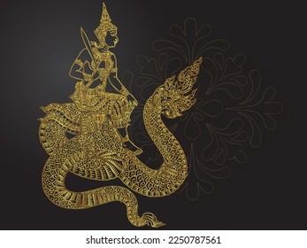 buddha set thai tradition style vector