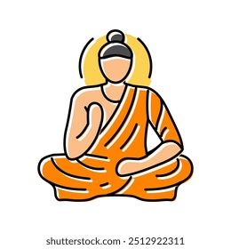 buddha siddhartha gautama ícone de cor vetor. buddha siddhartha gautama sinal. símbolo isolado ilustração
