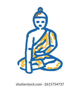 buddha siddhartha gautama doodle icon sketch vector. buddha siddhartha gautama sign. isolated symbol illustration