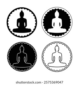 Buddha silhouette or Buddha silhouette image use for Buddhist day background