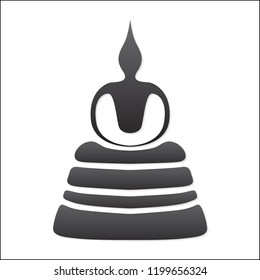 Buddha silhouette on white background, Vector