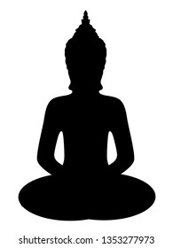 Buddha silhouette on a white background. Vector illustration. 