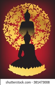 Buddha silhouette vector illustrator