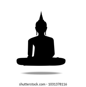 Buddha Silhouettes on the white background