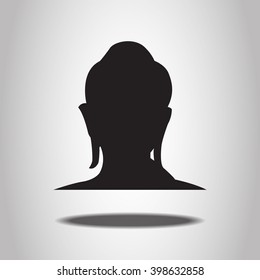 Buddha Silhouettes on the white background