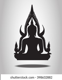 Buddha Silhouettes on the white background