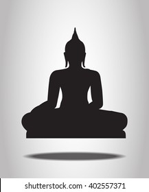 Buddha Silhouettes on the white background