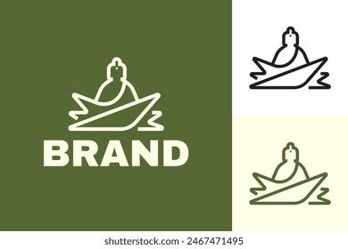 Buddha Sit On A Lotus Flower - Minimalist Outline Vector Logo Template