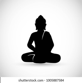 Buddha sitting icon vector