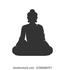 Buddha sitting icon vector in modern flat style sign