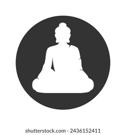 Buddha sitting icon vector in modern flat style sign