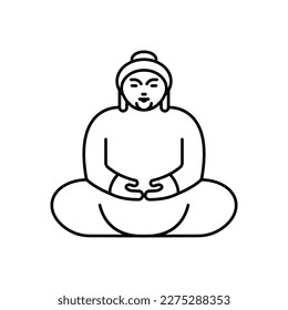 Buddha sitting icon vector. Vector sign in simple style isolated on white background.