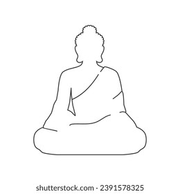 Buddha sitting line icon vector in modern flat style sign