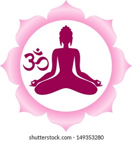 Buddha sitting in a lotus position