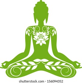 Buddha sitting in a lotus position