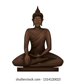  Buddha sitting in meditation . Goddess statue.Mindfulness vector art.