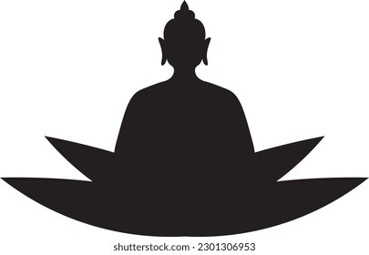 Buddha auf Lotus Silhouette Vektorgrafik