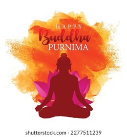 Buda sentado bajo el árbol bodhi para buddha purnima