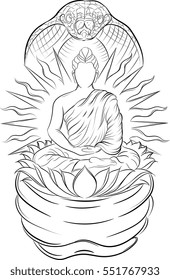 Buddha and snake