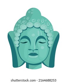buddha statue head icon isolated