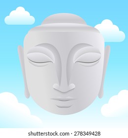 Buddha statue head in sky