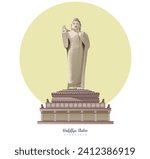 Buddha Statue - Hyderabad, Telangana - Stock Illustration as EPS 10 File