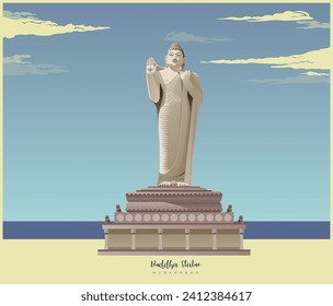 Estatua de Buda - Hyderabad, Telangana - Ilustración de acciones como archivo EPS 10