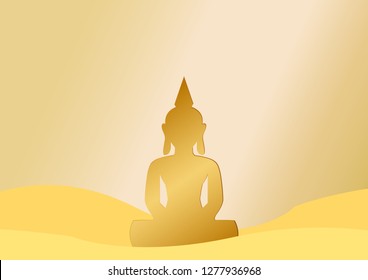 Buddha statue icon in flat design style