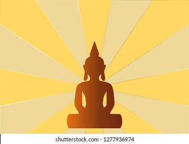 Buddha statue icon in flat design style