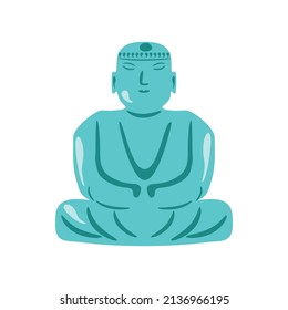 buddha statue icon flat isolated