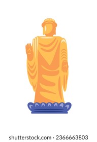 icono de estatua de buddha vector aislado