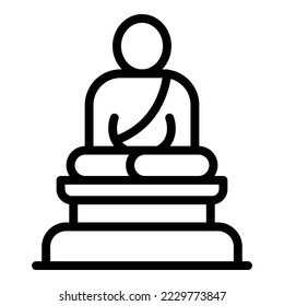 Buddha statue icon outline vector. Asian mountain. Culture city