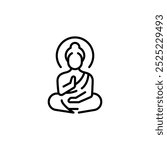 Buddha statue Icon. Simple Buddha statue icon for social media, app, and web design. Vector illustration.