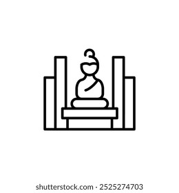 Buddha statue Icon. Simple Buddha statue icon for social media, app, and web design. Vector illustration.