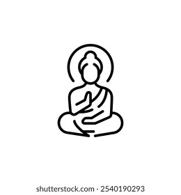 Buddha statue Icon. Simple Buddha statue icon for social media, app, and web design. Vector illustration.