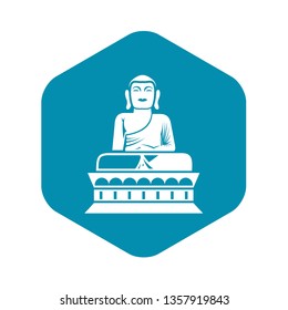Buddha statue icon in simple style isolated on white background