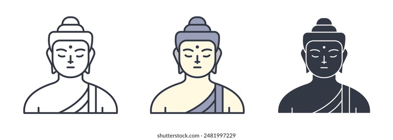 Buddha Statue Icon symbol vector illustration isolated on white background